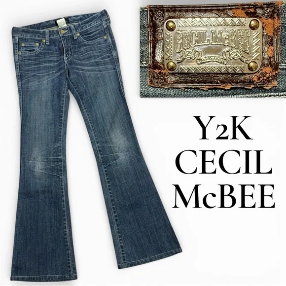 Vintage 90’s Y2K Cecil McBee low rise bootcut flare jeans size 25 streetwear - Picture 2 of 9